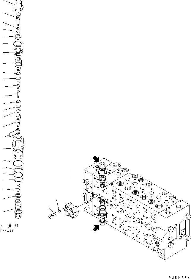 Схема запчастей Komatsu PW200-7E0 - ОСНОВН. КЛАПАН (8-СЕКЦИОНН.) (9/) (ДЛЯ ONE-ЧАСТИ СТРЕЛА) Y ОСНОВН. КОМПОНЕНТЫ И РЕМКОМПЛЕКТЫ