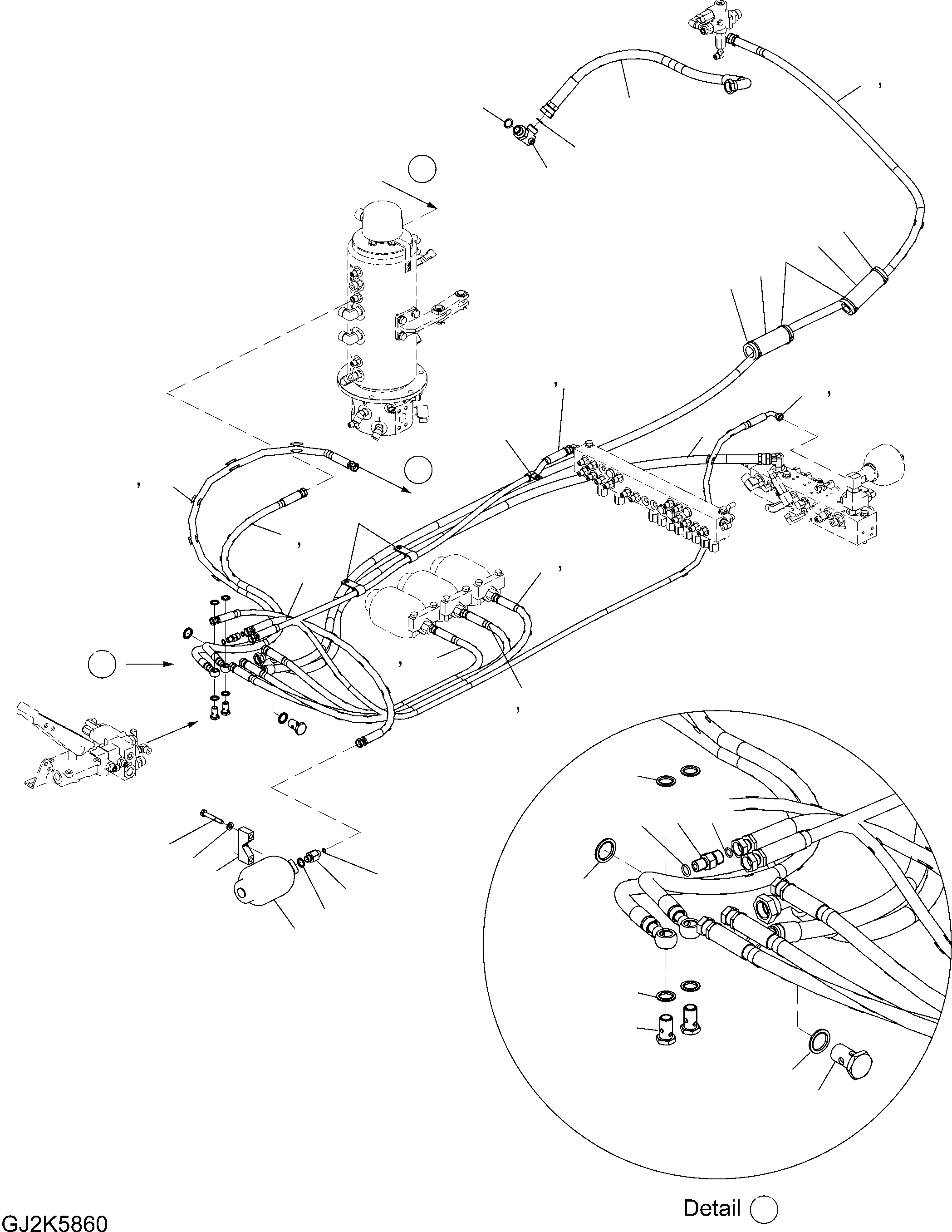 Схема запчастей Komatsu PW200-7 - ВЕРХН. ТОРМОЗН. ГИДРОЛИНИЯ (ПАТРУБКИ) (ДЛЯ ITALY) H ГИДРАВЛИКА