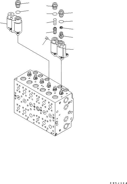 Схема запчастей Komatsu PW200-7 - ОСНОВН. КЛАПАН (8-СЕКЦИОНН.) (/) (ДЛЯ TWO-ЧАСТИ СТРЕЛА) Y ОСНОВН. КОМПОНЕНТЫ И РЕМКОМПЛЕКТЫ