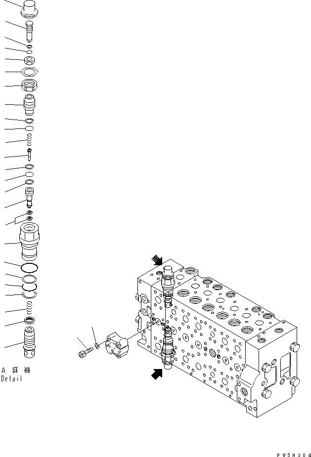 Схема запчастей Komatsu PW200-7 - ОСНОВН. КЛАПАН (7-СЕКЦИОНН.) (7/8) (ДЛЯ ONE-ЧАСТИ СТРЕЛА) Y ОСНОВН. КОМПОНЕНТЫ И РЕМКОМПЛЕКТЫ