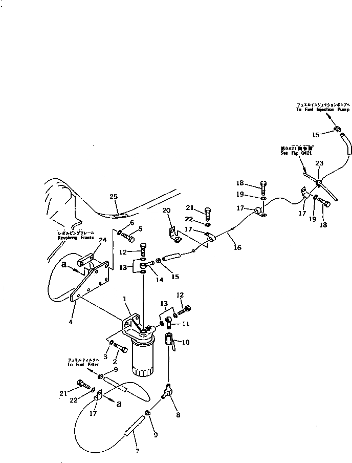 Схема запчастей Komatsu PW210-1 - ТОПЛИВН. ПРЕФИЛЬТР И ТРУБЫ ТОПЛИВН. БАК. AND КОМПОНЕНТЫ