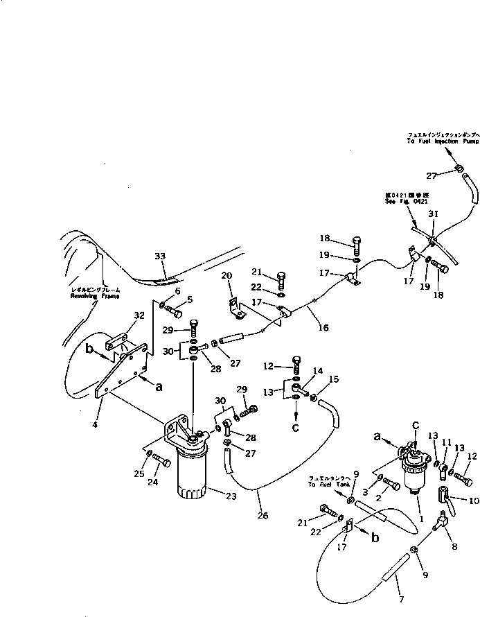 Схема запчастей Komatsu PW210-1 - ВОДООТДЕЛИТЕЛЬ¤ ТОПЛИВН. ПРЕФИЛЬТР И ТРУБЫ ТОПЛИВН. БАК. AND КОМПОНЕНТЫ