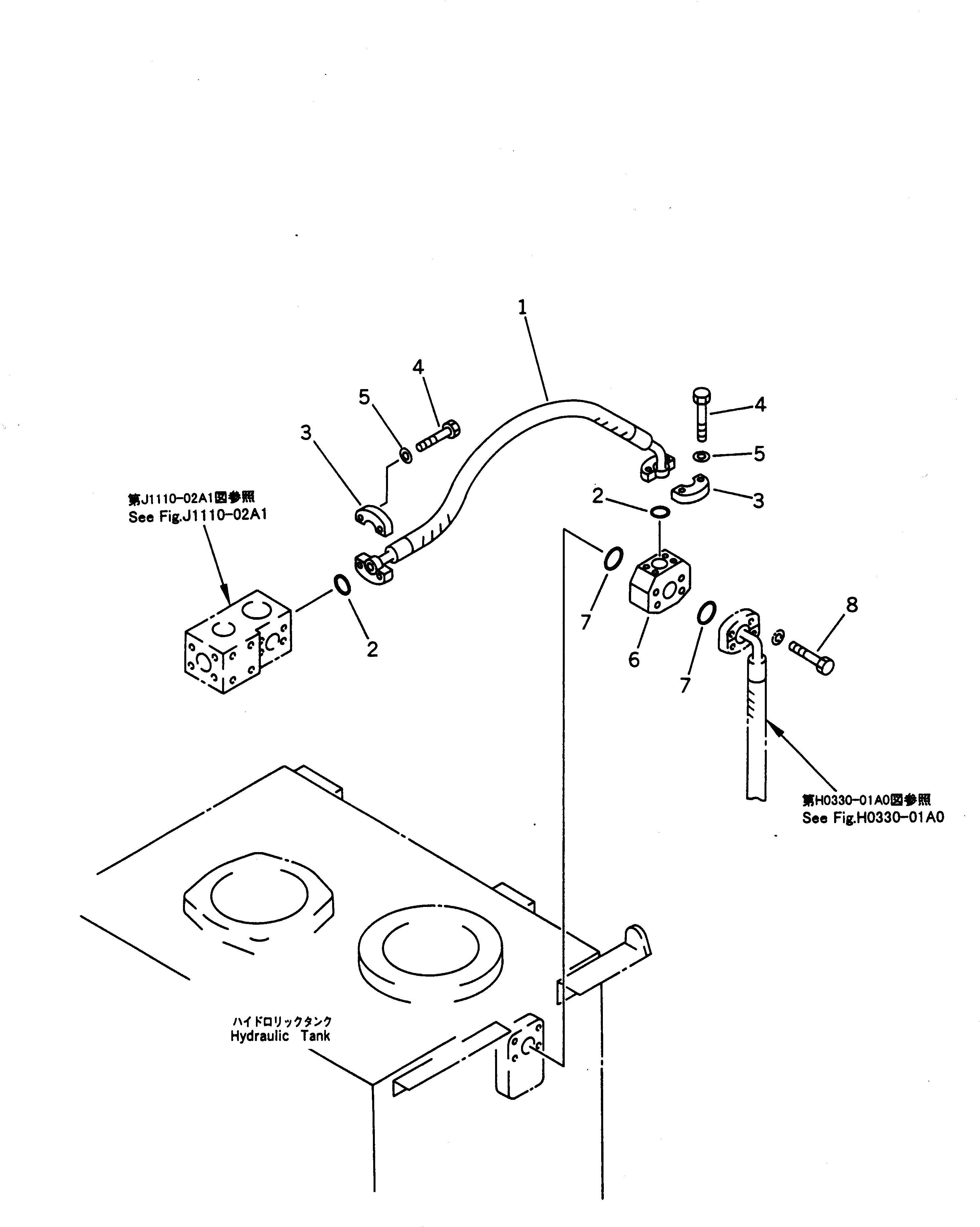 Схема запчастей Komatsu PW210-1 - ДОПОЛН. ГИДРОЛИНИЯ (ВОЗВРАТ.) ГИДРАВЛИКА