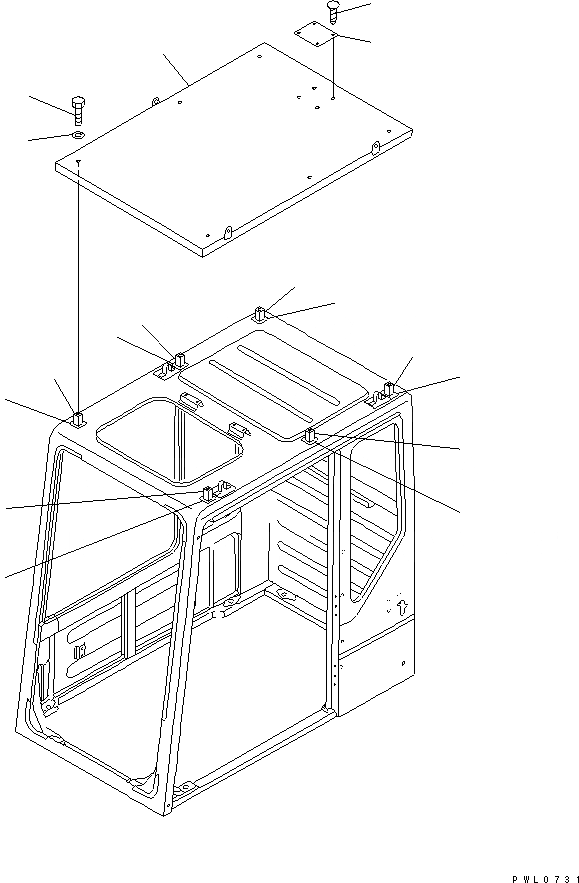 Схема запчастей Komatsu PW210-1 - ВЕРХН. ЗАЩИТА(№8-) КАБИНА ОПЕРАТОРА И СИСТЕМА УПРАВЛЕНИЯ
