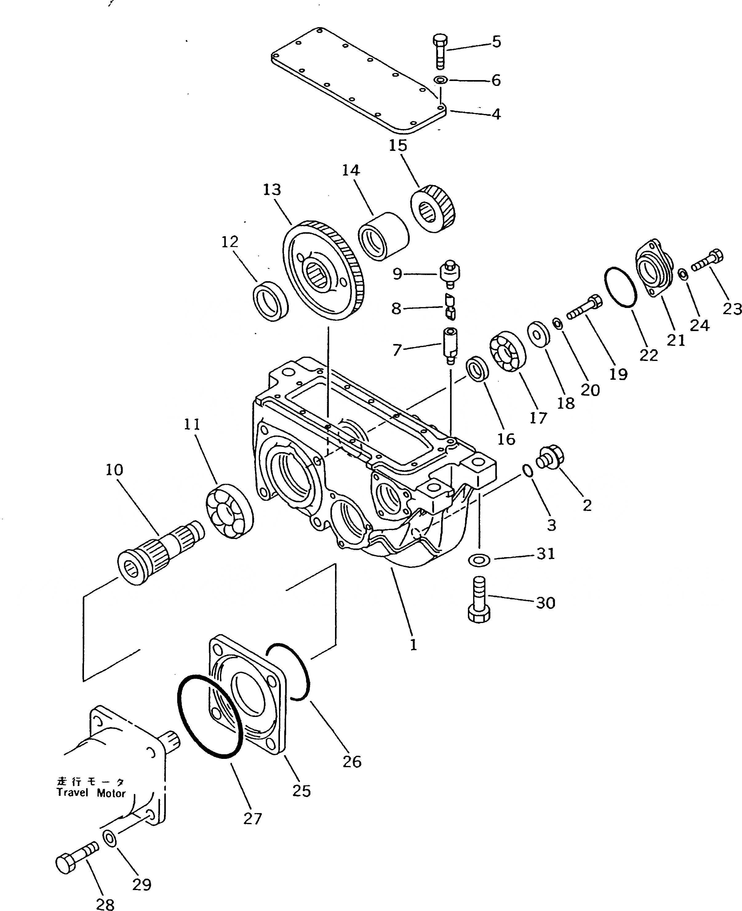 Схема запчастей Komatsu PW210-1 - ТРАНСМИССИЯ (/) НИЖНЯЯ ГИДРОЛИНИЯ И ЛИНИЯ ХОДА