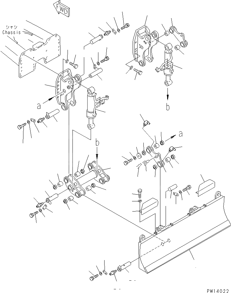 Схема запчастей Komatsu PW210-1 - ОТВАЛ РАБОЧЕЕ ОБОРУДОВАНИЕ
