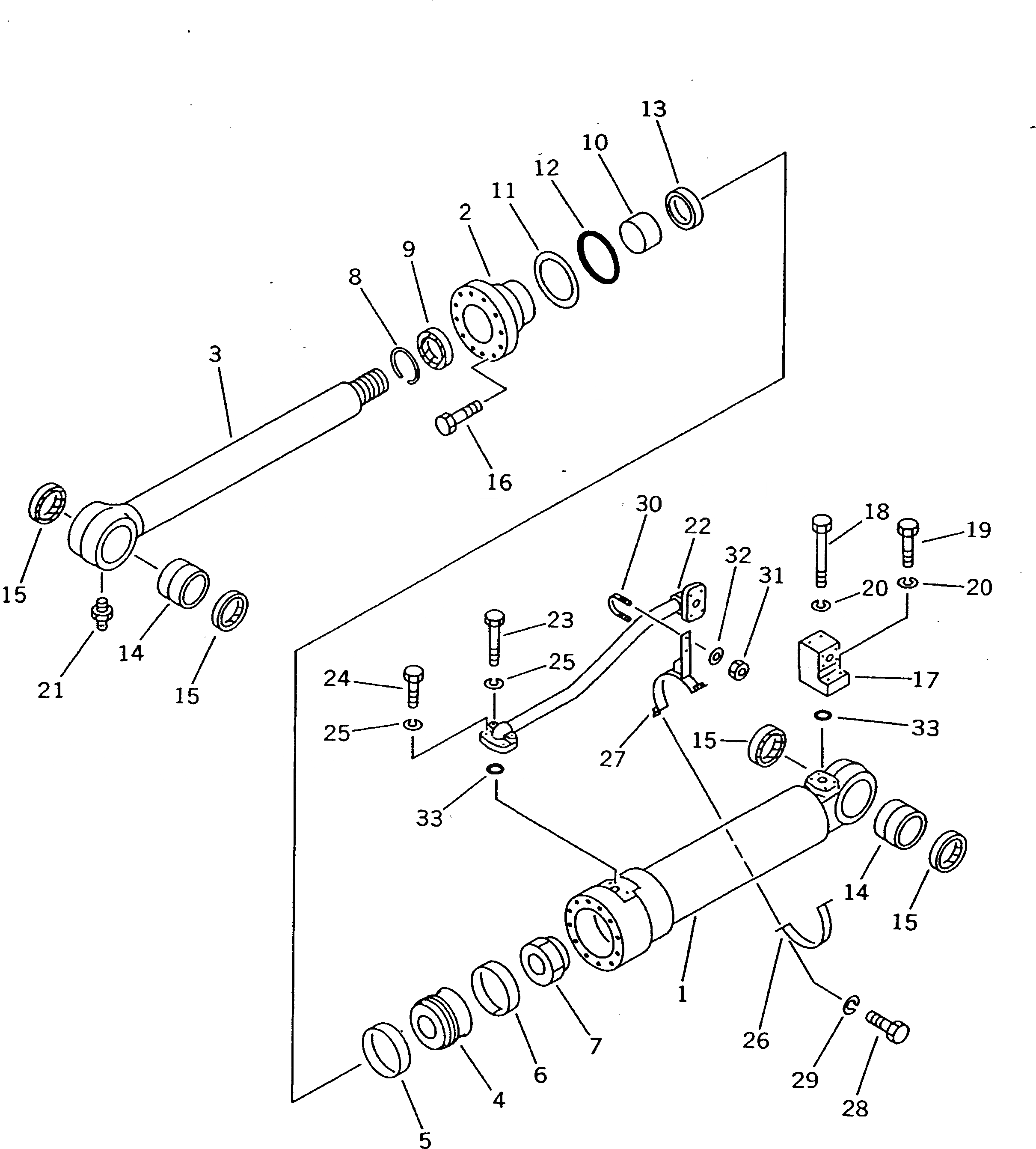 Схема запчастей Komatsu PW210-1 - ЦИЛИНДР ОПОРЫ ОСНОВН. КОМПОНЕНТЫ И РЕМКОМПЛЕКТЫ