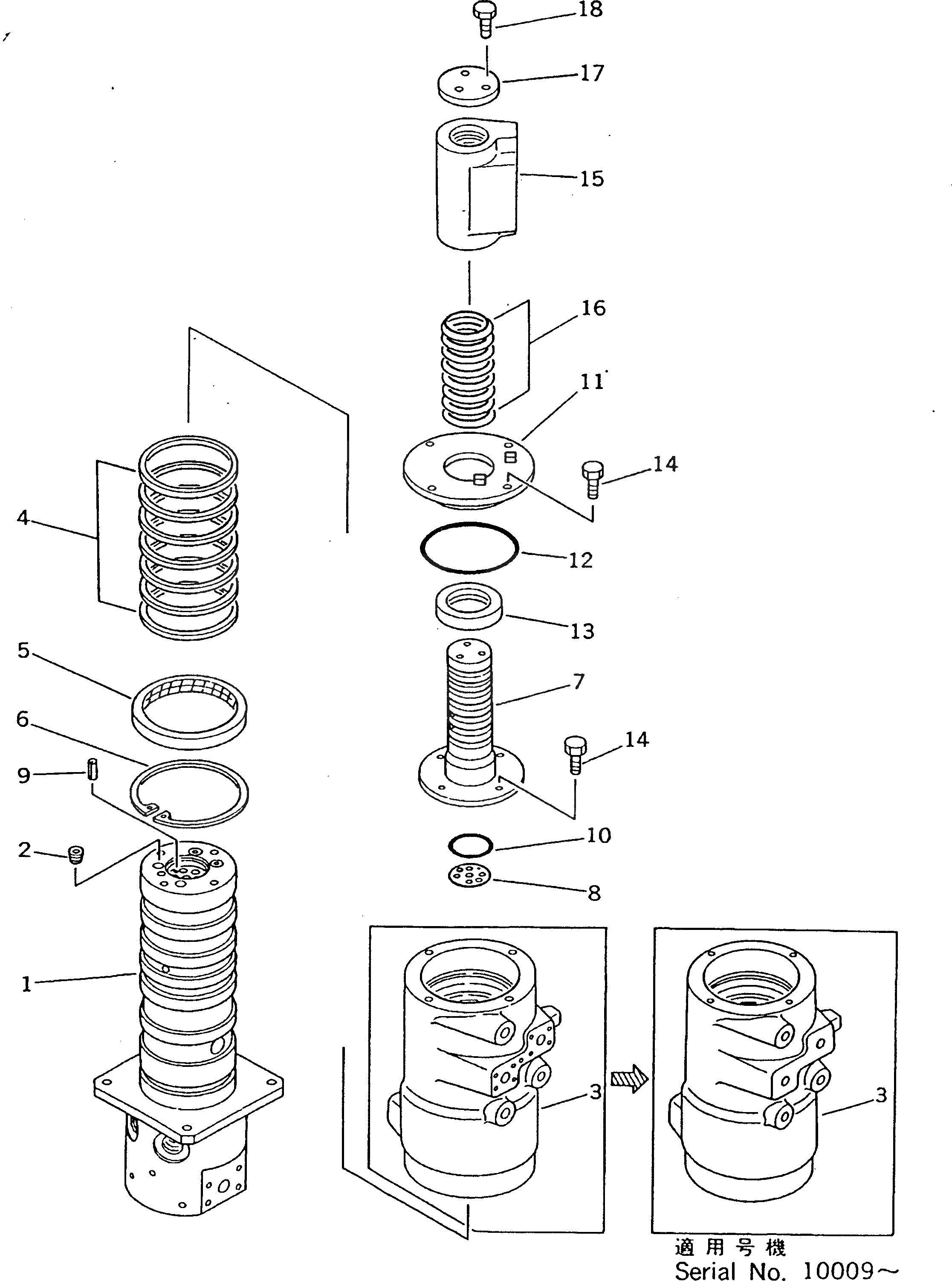 Схема запчастей Komatsu PW210-1 - ПОВОРОТНОЕ СОЕДИНЕНИЕ ОСНОВН. КОМПОНЕНТЫ И РЕМКОМПЛЕКТЫ