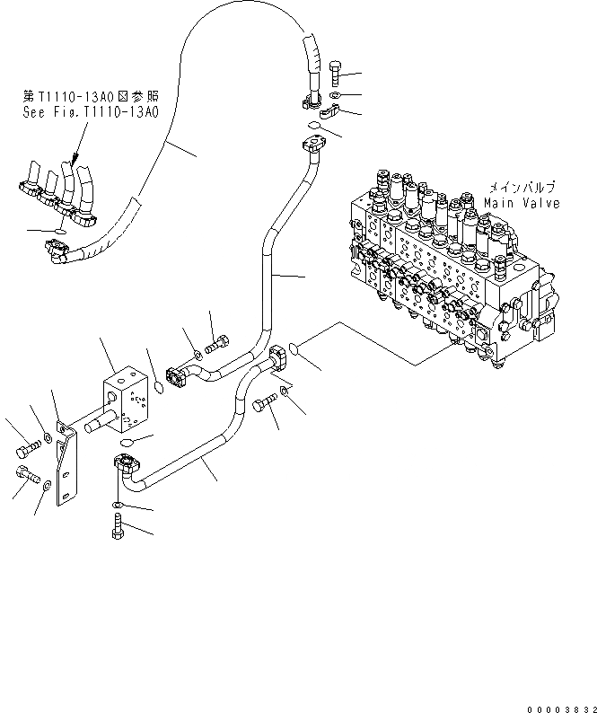 Схема запчастей Komatsu PW220-7K-KA - РУКОЯТЬ ТРУБЫ (ОСНОВНАЯ РАМА ) (ДЛЯ 1-СЕКЦИОНН. СТРЕЛЫ) (KA СПЕЦ-Я.) ГИДРАВЛИКА