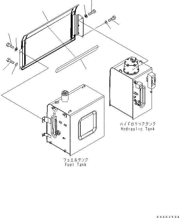 Схема запчастей Komatsu PW220-7K-KA - БАК БОКОВ. КРЫШКА (КАБИНА) ЧАСТИ КОРПУСА