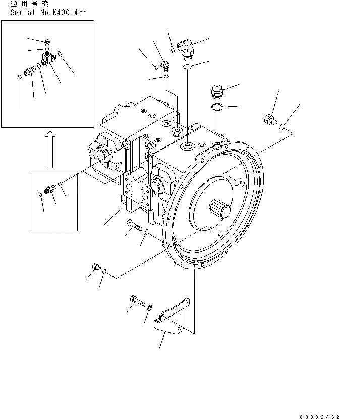 Схема запчастей Komatsu PW220-7K - ОСНОВН. НАСОС И СОЕДИНИТЕЛЬН. ЧАСТИ ГИДРАВЛИКА
