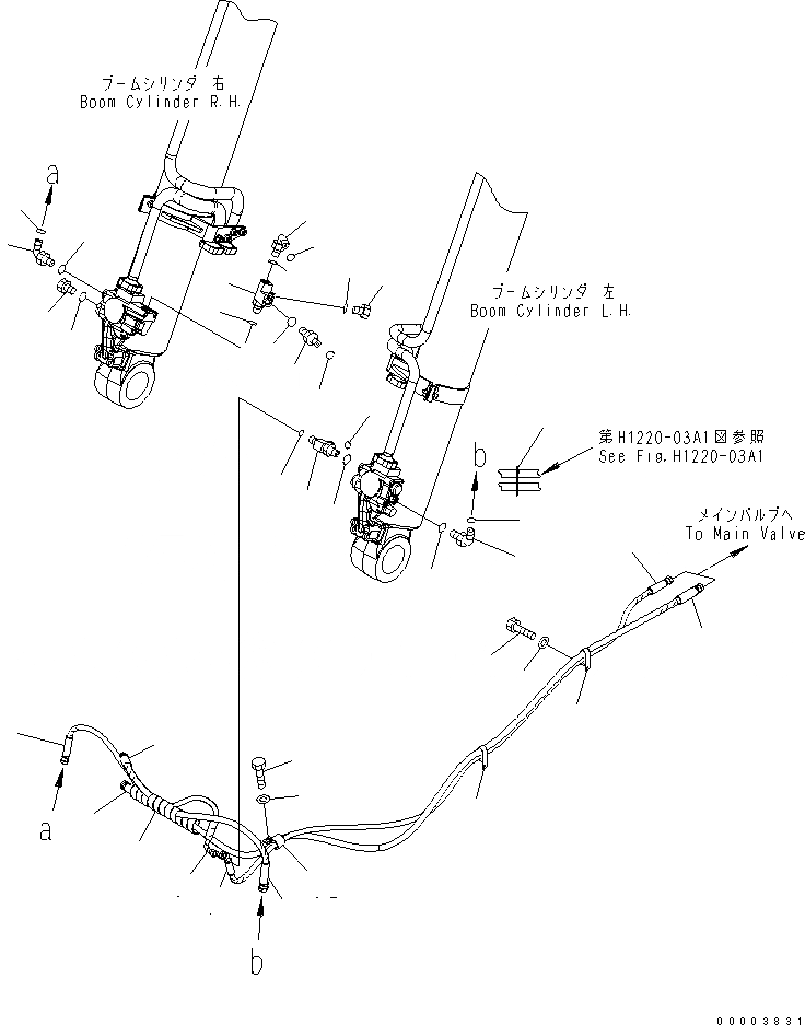Схема запчастей Komatsu PW220-7K - ПРЕДОТВРАЩЕНИЕ СМЕЩЕНИЮ ТРУБЫ (ДЛЯ СТРЕЛЫ) (ДЛЯ 1-СЕКЦИОНН. СТРЕЛЫ) ГИДРАВЛИКА