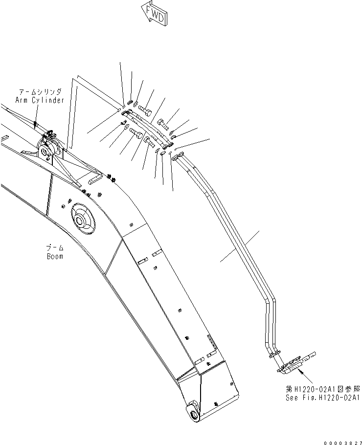 Схема запчастей Komatsu PW220-7K - 1-СЕКЦИОНН. СТРЕЛА (ЦИЛИНДР РУКОЯТИ) РАБОЧЕЕ ОБОРУДОВАНИЕ