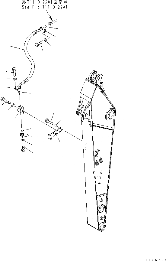 Схема запчастей Komatsu PW220-7K - РУКОЯТЬ (.M) (ГИДРОМОЛОТ ЛИНИИ)(№K-) РАБОЧЕЕ ОБОРУДОВАНИЕ