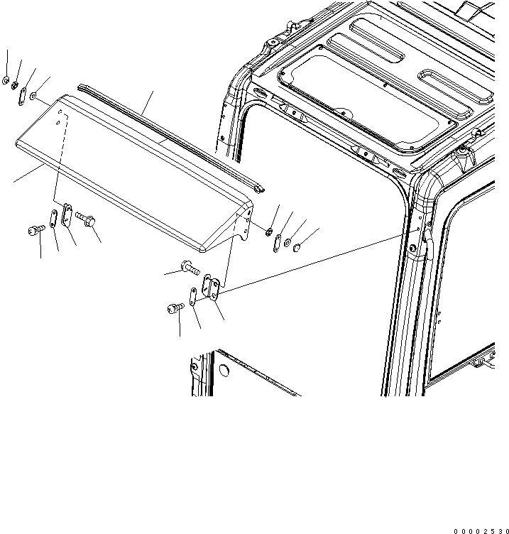 Схема запчастей Komatsu PW220-7K - КОЗЫРЕК СПЕЦ. ОПЦИИ