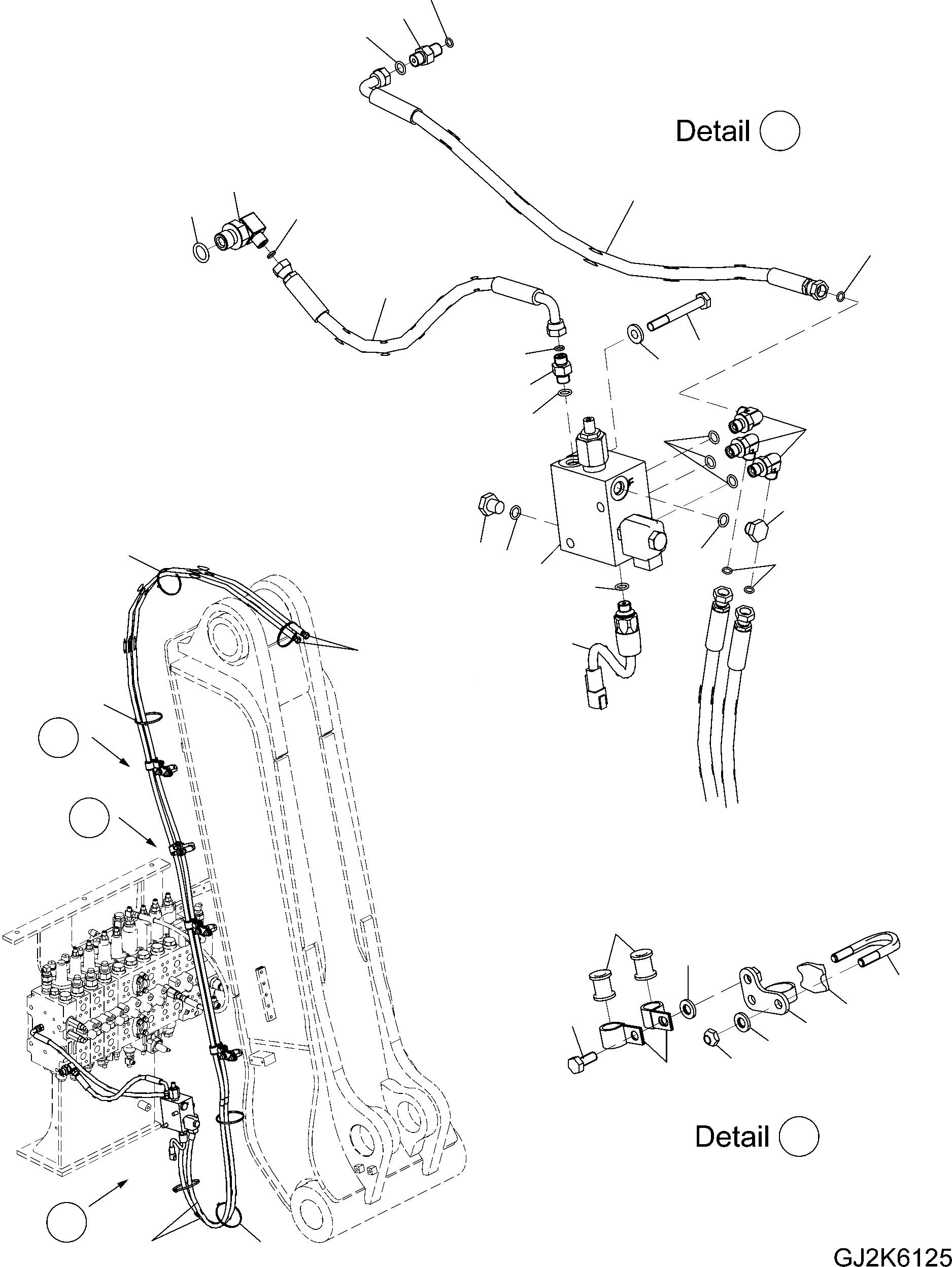 Схема запчастей Komatsu PW220-7E0 - БЫСТРОСЪЕМН. МЕХ-М ТРУБЫ (РАМА) (TWO-ЧАСТИ СТРЕЛА) H ГИДРАВЛИКА