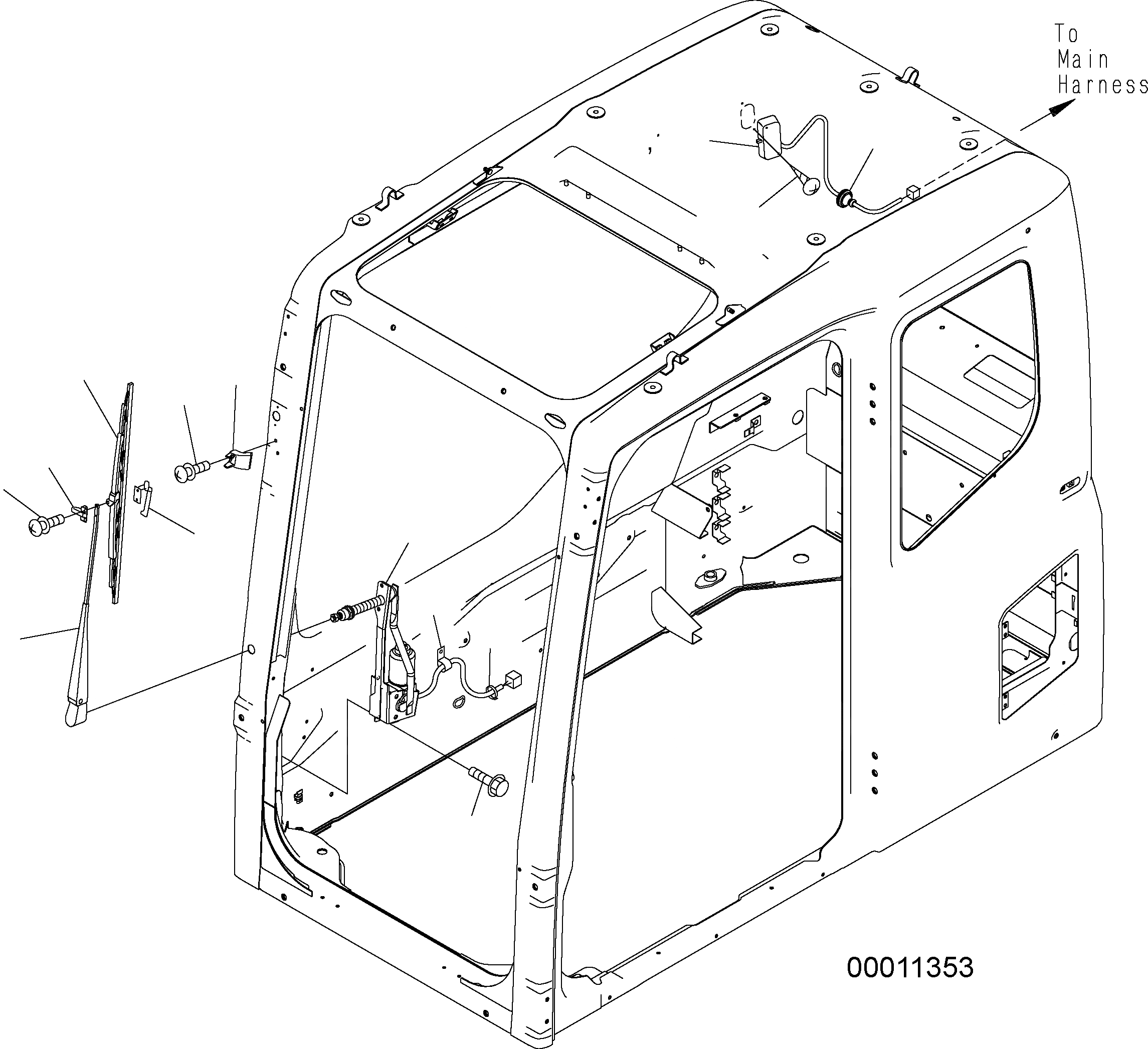 Схема запчастей Komatsu PW220-7E0 - OPERATORґS КАБИНА (ДВОРНИКИ И ОСВЕЩЕНИЕ) K OPERATORґS ОБСТАНОВКА И СИСТЕМА УПРАВЛЕНИЯ