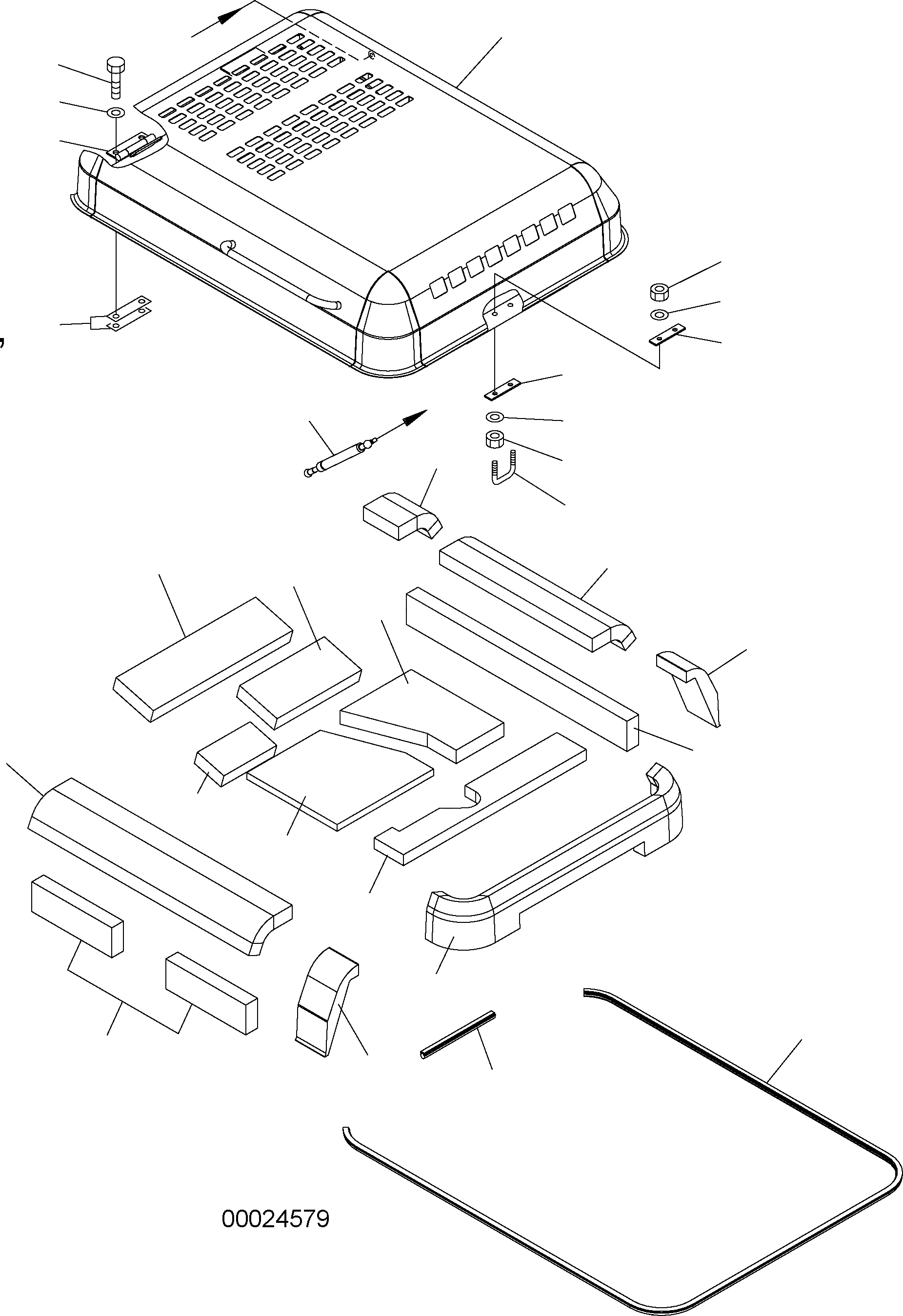 Схема запчастей Komatsu PW220-7H - КАПОТ (КАБИНА) M ЧАСТИ КОРПУСА