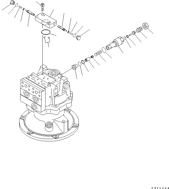 Схема запчастей Komatsu PW220-7H - МОТОР ПОВОРОТА (/) Y ОСНОВН. КОМПОНЕНТЫ И РЕМКОМПЛЕКТЫ