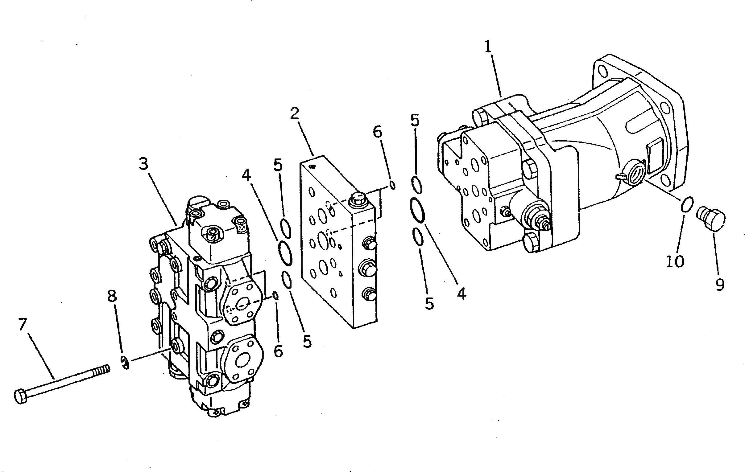 Схема запчастей Komatsu PW30-1 - МОТОР ХОДА (БЛОК) (/) УПРАВЛ-Е РАБОЧИМ ОБОРУДОВАНИЕМ