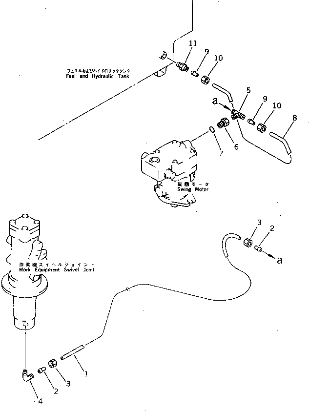 Схема запчастей Komatsu PW30-1 - ГИДРОЛИНИЯ (ВОЗВРАТН. ЛИНИЯ) (/) УПРАВЛ-Е РАБОЧИМ ОБОРУДОВАНИЕМ