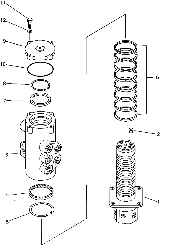 Схема запчастей Komatsu PW30-1 - ЦЕНТР. ПОВОРОТНОЕ СОЕДИНЕНИЕ УПРАВЛ-Е РАБОЧИМ ОБОРУДОВАНИЕМ