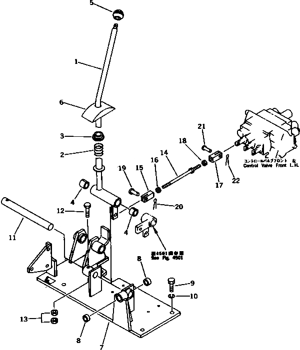 Схема запчастей Komatsu PW30T-1 - УПРАВЛЕНИЕ ПОВОРОТОМ СТРЕЛЫ РЫЧАГ (ДЛЯ ЯПОН.)(№-77) СИСТЕМА УПРАВЛЕНИЯ¤ ОСНОВНАЯ РАМА И ШАССИ