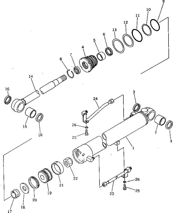 Схема запчастей Komatsu PW30T-1 - ЦИЛИНДР СТРЕЛЫ РАБОЧЕЕ ОБОРУДОВАНИЕ