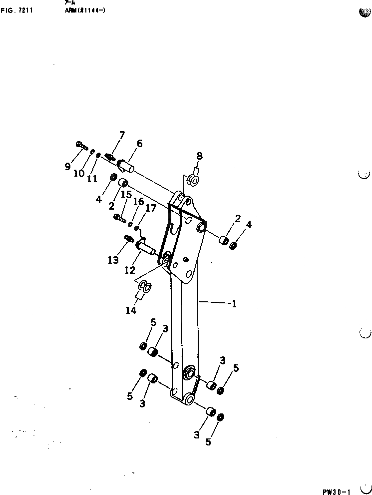 Схема запчастей Komatsu PW30T-1 - РУКОЯТЬ(№-) РАБОЧЕЕ ОБОРУДОВАНИЕ