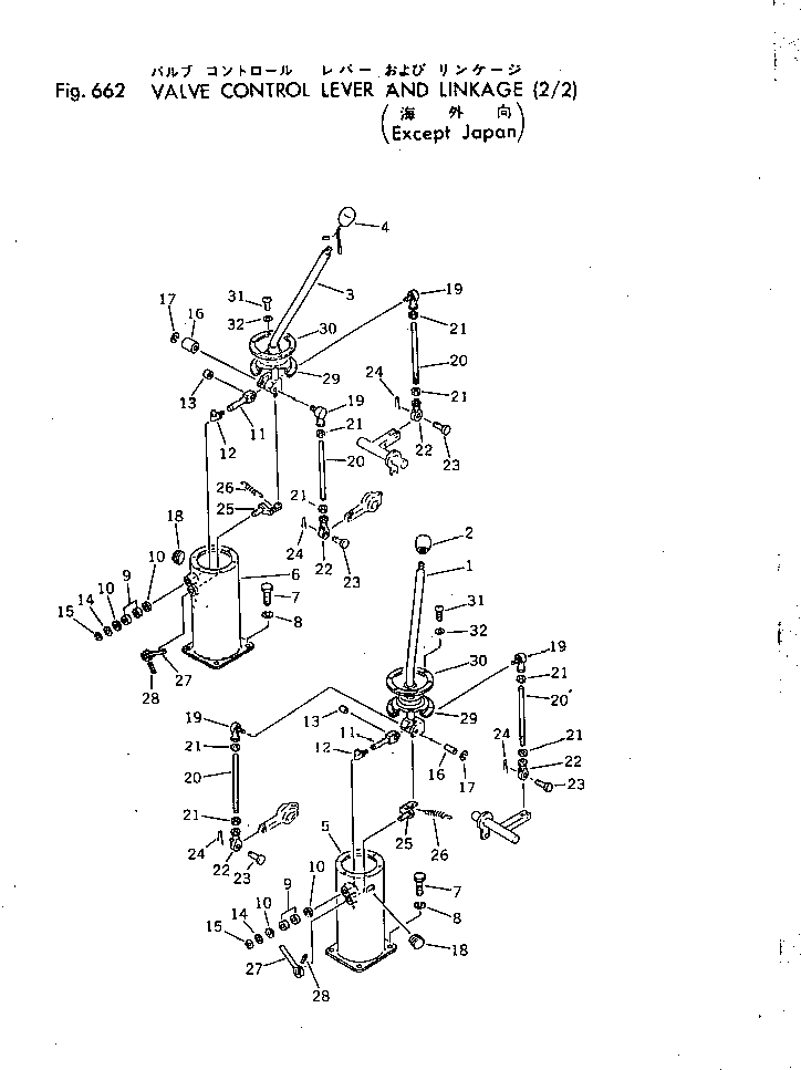 Схема запчастей Komatsu PW60-1 - КЛАПАН РЫЧАГ УПРАВЛ-Я И МЕХАНИЗМ (/) (КРОМЕ ЯПОН.) УПРАВЛ-Е РАБОЧИМ ОБОРУДОВАНИЕМ