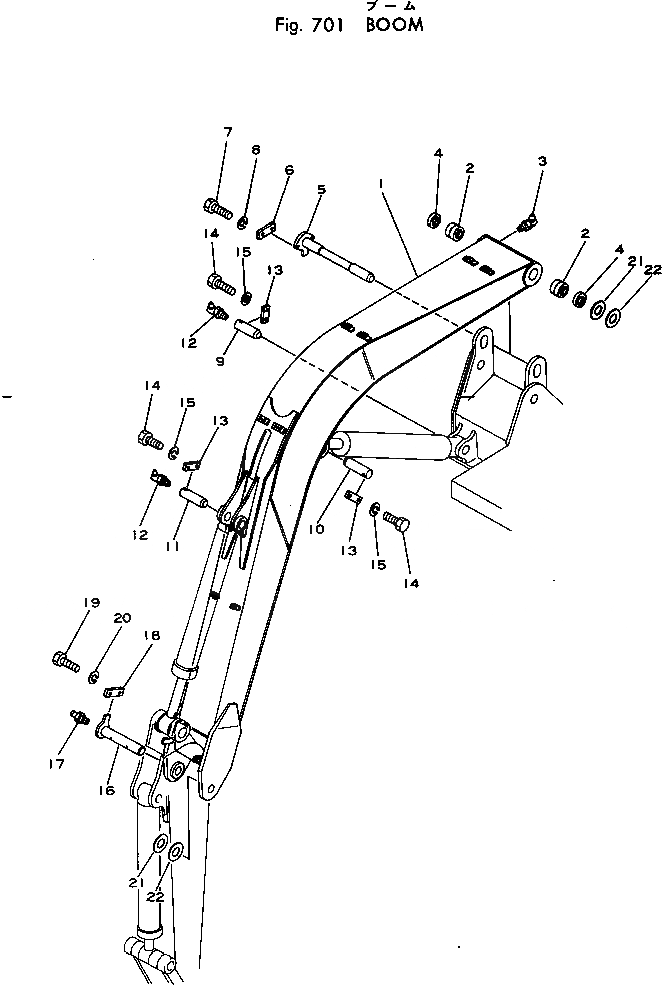 Схема запчастей Komatsu PW60-1 - СТРЕЛА РАБОЧЕЕ ОБОРУДОВАНИЕ
