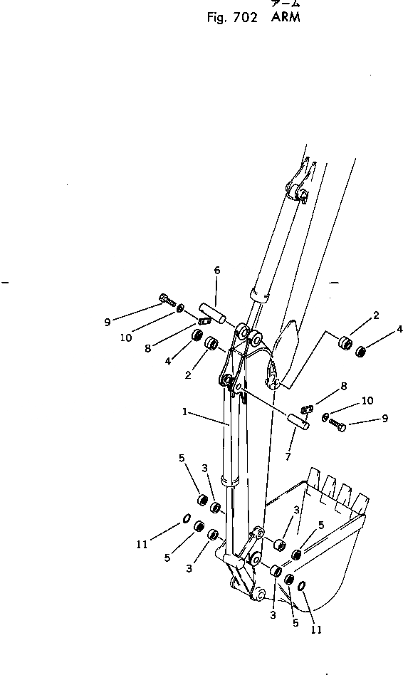 Схема запчастей Komatsu PW60-1 - РУКОЯТЬ РАБОЧЕЕ ОБОРУДОВАНИЕ
