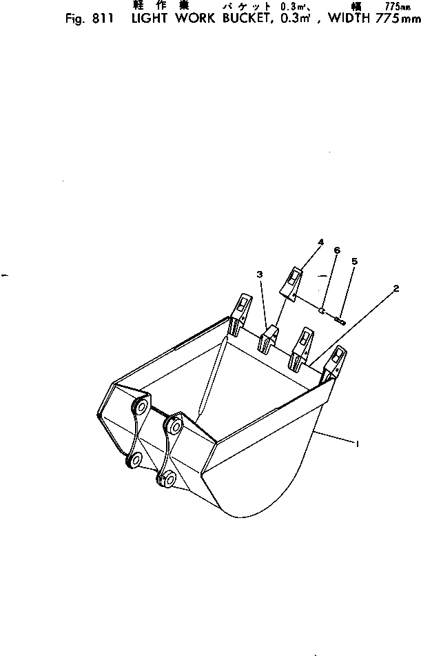 Схема запчастей Komatsu PW60-1 - LIGHT РАБОЧ. КОВШ¤ .M¤ ШИР. 77MM ОПЦИОННЫЕ КОМПОНЕНТЫ