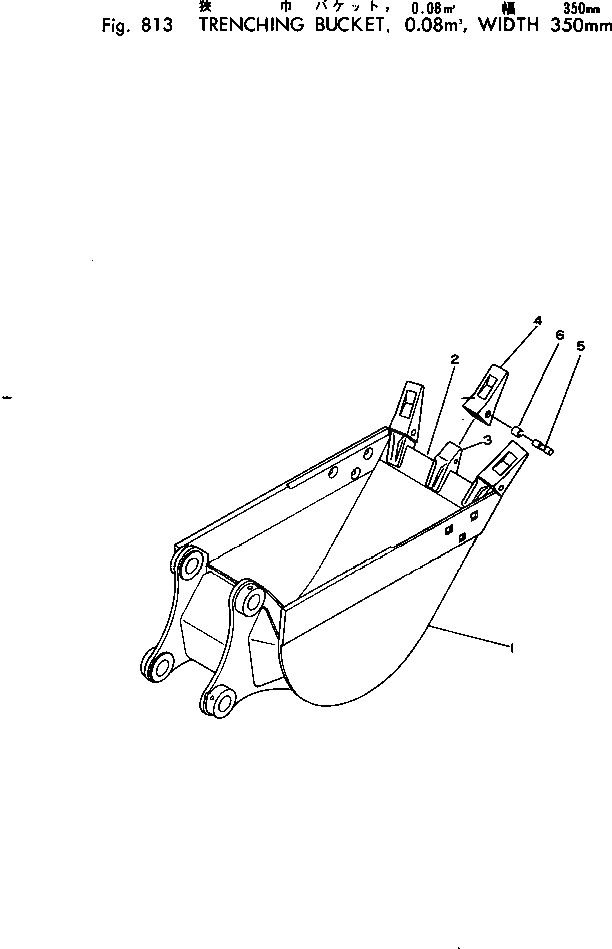 Схема запчастей Komatsu PW60-1 - TRENCHING КОВШ¤ .8M¤ ШИР. MM ОПЦИОННЫЕ КОМПОНЕНТЫ