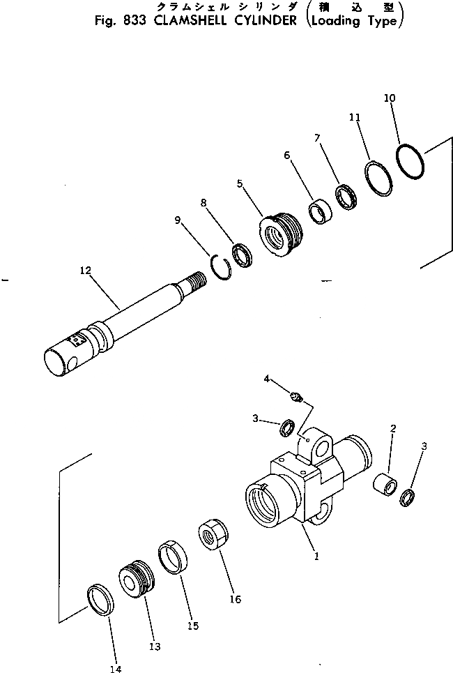 Схема запчастей Komatsu PW60-1 - ГРЕЙФЕРН. ЦИЛИНДР (ПОГРУЗ.ING ТИП) ОПЦИОННЫЕ КОМПОНЕНТЫ