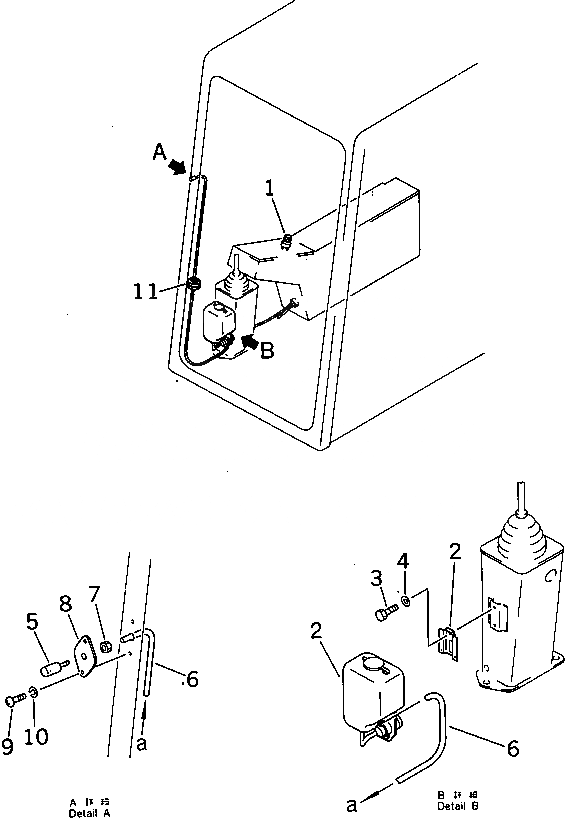 Схема запчастей Komatsu PW60-3 - ОМЫВАТЕЛЬ СТЕКЛА(№-) КОМПОНЕНТЫ ДВИГАТЕЛЯ И ЭЛЕКТРИКА