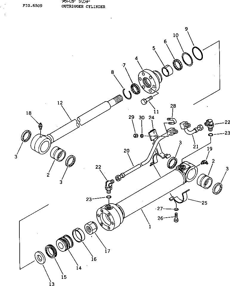 Схема запчастей Komatsu PW60-3 - ЦИЛИНДР ОПОРЫ УПРАВЛ-Е РАБОЧИМ ОБОРУДОВАНИЕМ