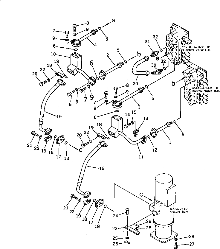 Схема запчастей Komatsu PW60-3 - МОТОР ХОДА ТРУБЫ (/)(УПРАВЛЯЮЩ. КЛАПАН TO/FROM ПОВОРОТНОЕ СОЕДИНЕНИЕ) УПРАВЛ-Е РАБОЧИМ ОБОРУДОВАНИЕМ