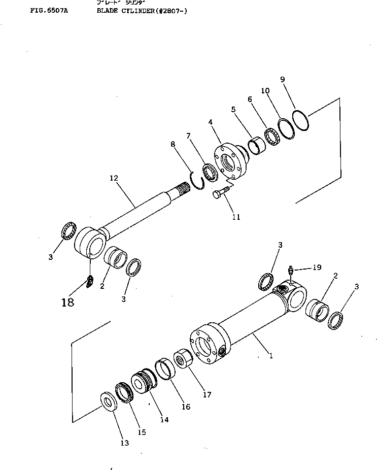 Схема запчастей Komatsu PW60S-3 - ЦИЛИНДР ОТВАЛА(№87-) УПРАВЛ-Е РАБОЧИМ ОБОРУДОВАНИЕМ