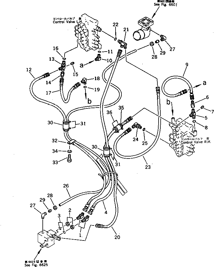 Схема запчастей Komatsu PW60S-3 - ГИДРОЛИНИЯ (ДЛЯ ХОДА) (СОЛЕНОИД TO/FROM КЛАПАН)(№-99) УПРАВЛ-Е РАБОЧИМ ОБОРУДОВАНИЕМ