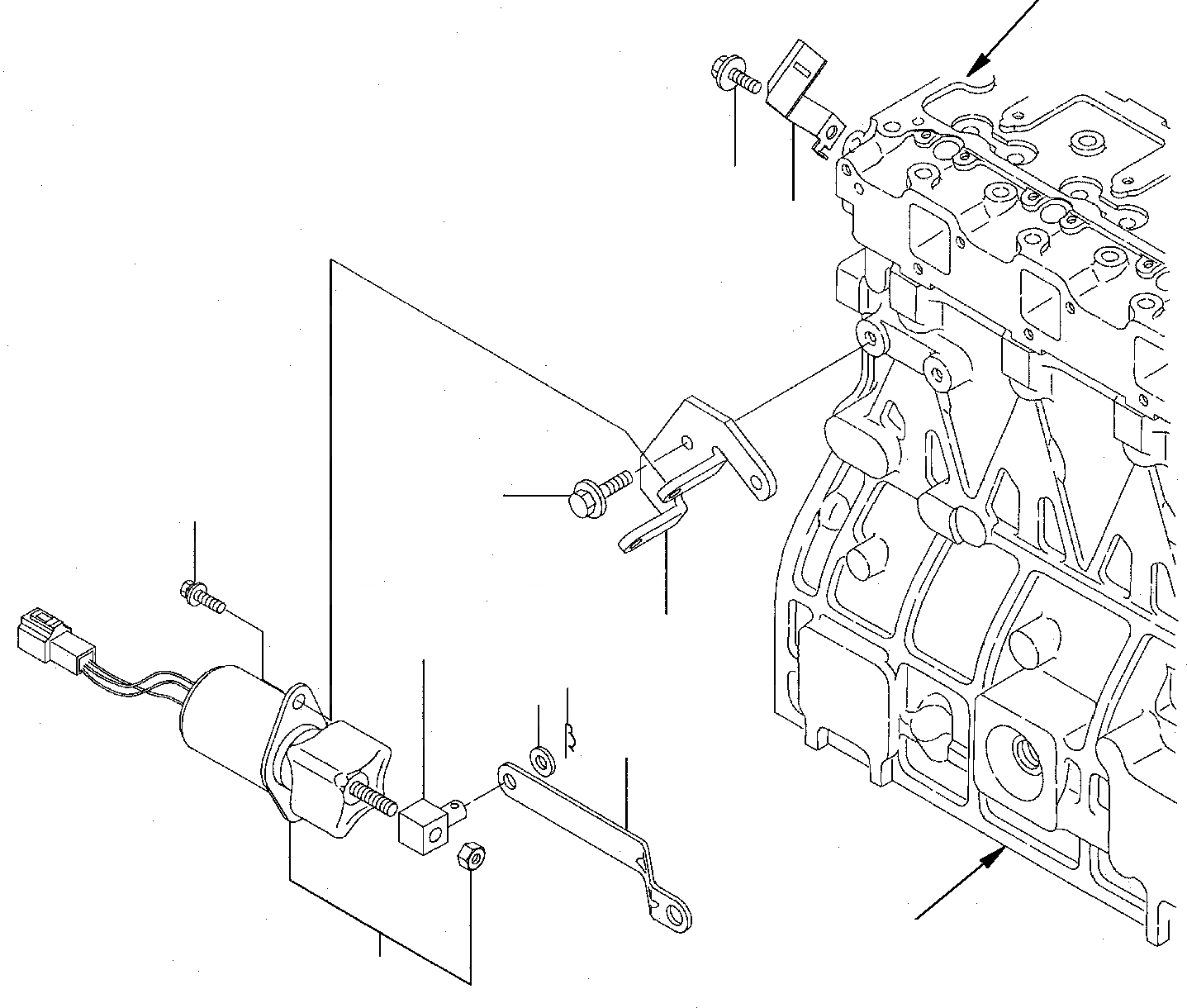 Схема запчастей Komatsu PW75-1 - УСТРОЙСТВО ОСТАНОВКИ ДВИГАТЕЛЯ ДВИГАТЕЛЬ