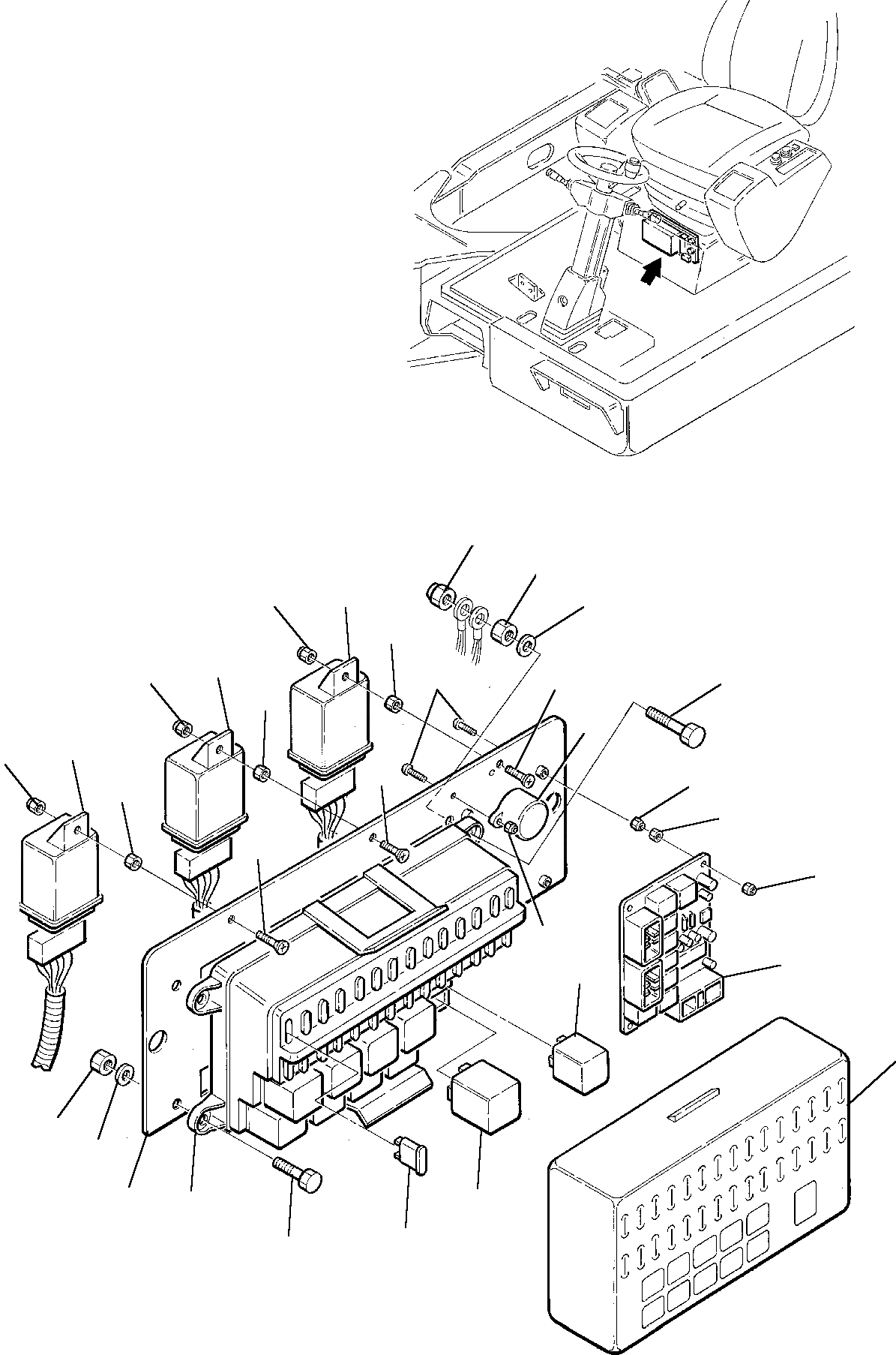 Схема запчастей Komatsu PW75-1 - ЭЛЕКТРИКА (ПРЕДОХРАНИТЕЛЬ И ЛИНИЯ) КОМПОНЕНТЫ ДВИГАТЕЛЯ И ЭЛЕКТРИКА