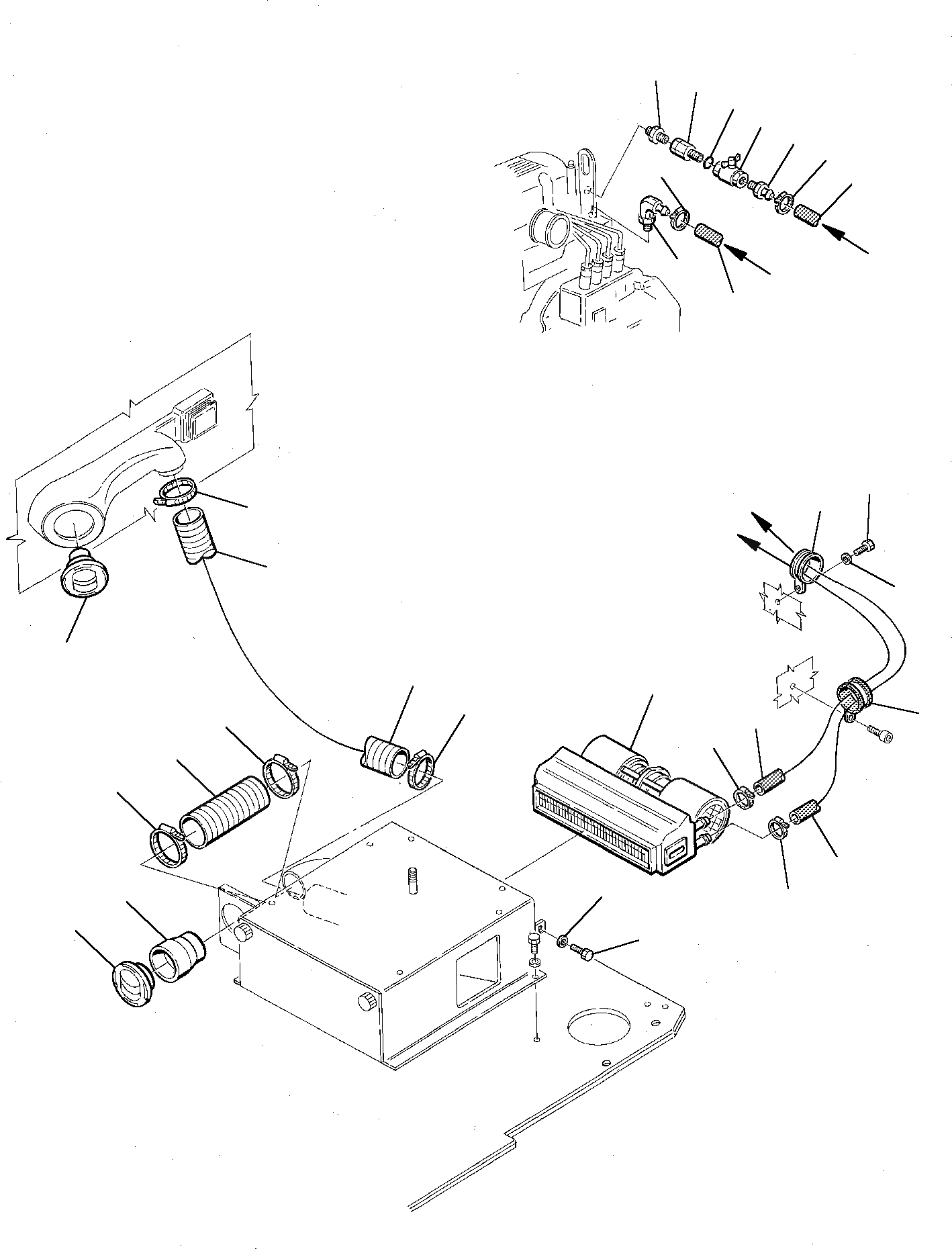 Схема запчастей Komatsu PW75-1 - СИСТЕМА ПОДОГРЕВА ЧАСТИ КОРПУСА И КАБИНА