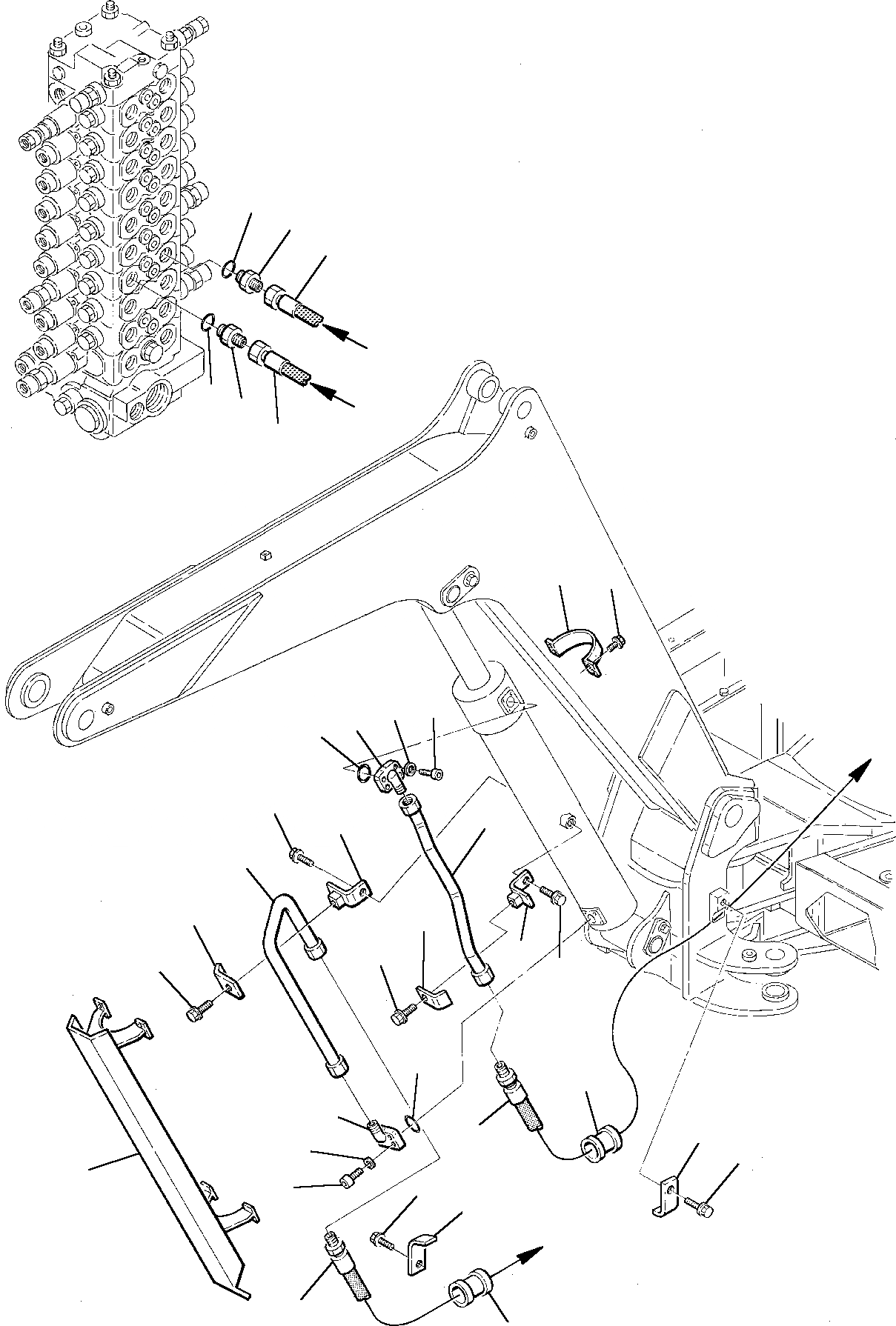 Схема запчастей Komatsu PW75-1 - ГИДРОЛИНИЯ (ЦИЛИНДР СТРЕЛЫ) УПРАВЛ-Е РАБОЧИМ ОБОРУДОВАНИЕМ