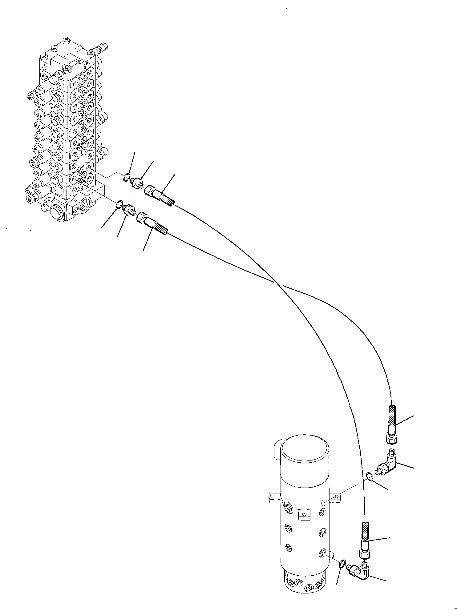 Схема запчастей Komatsu PW75-1 - ГИДРОЛИНИЯ ОТВАЛ УПРАВЛ-Е РАБОЧИМ ОБОРУДОВАНИЕМ