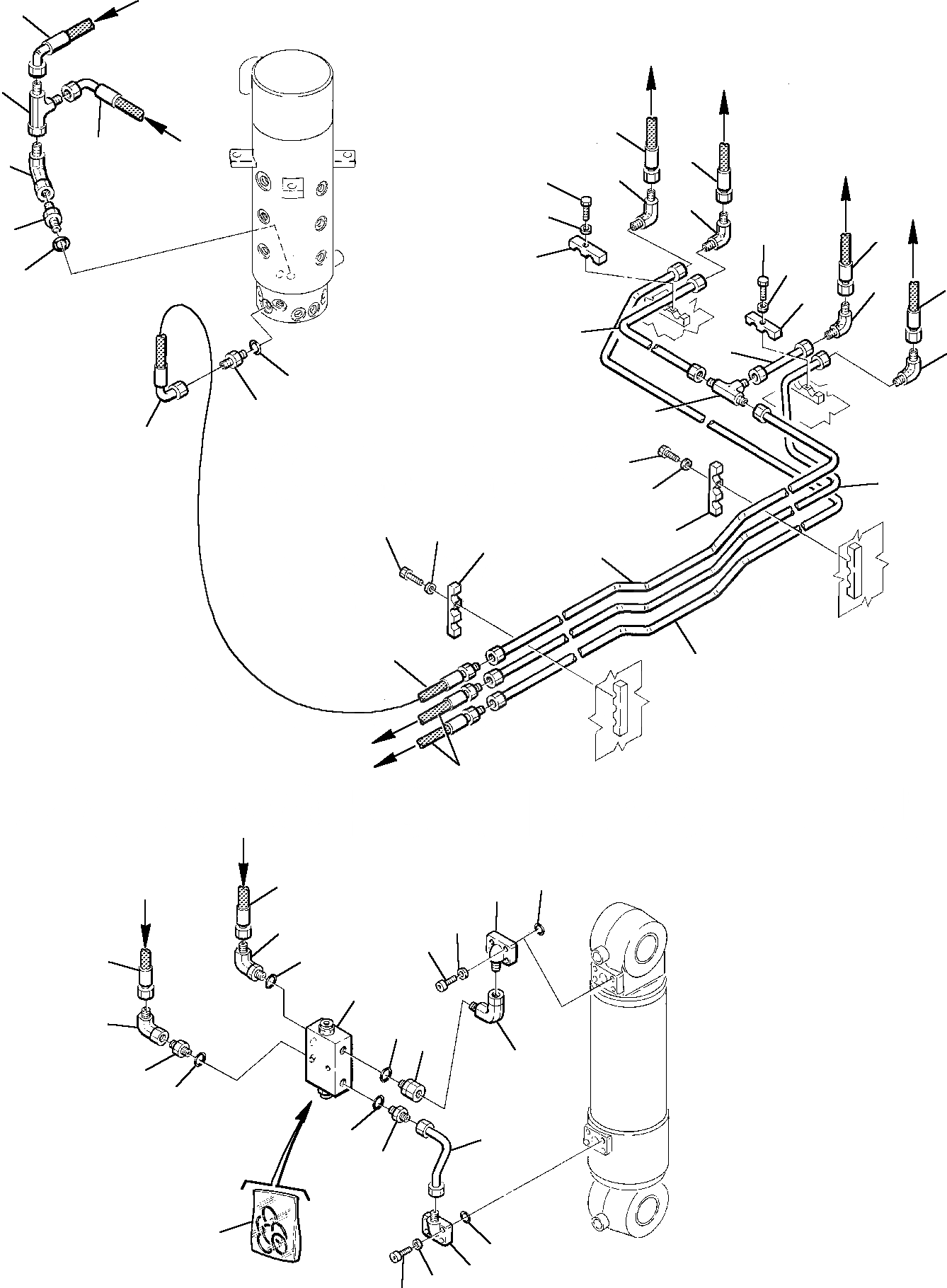 Схема запчастей Komatsu PW75-1 - ГИДРОЛИНИЯ ЗАДН. ОТВАЛ УПРАВЛ-Е РАБОЧИМ ОБОРУДОВАНИЕМ