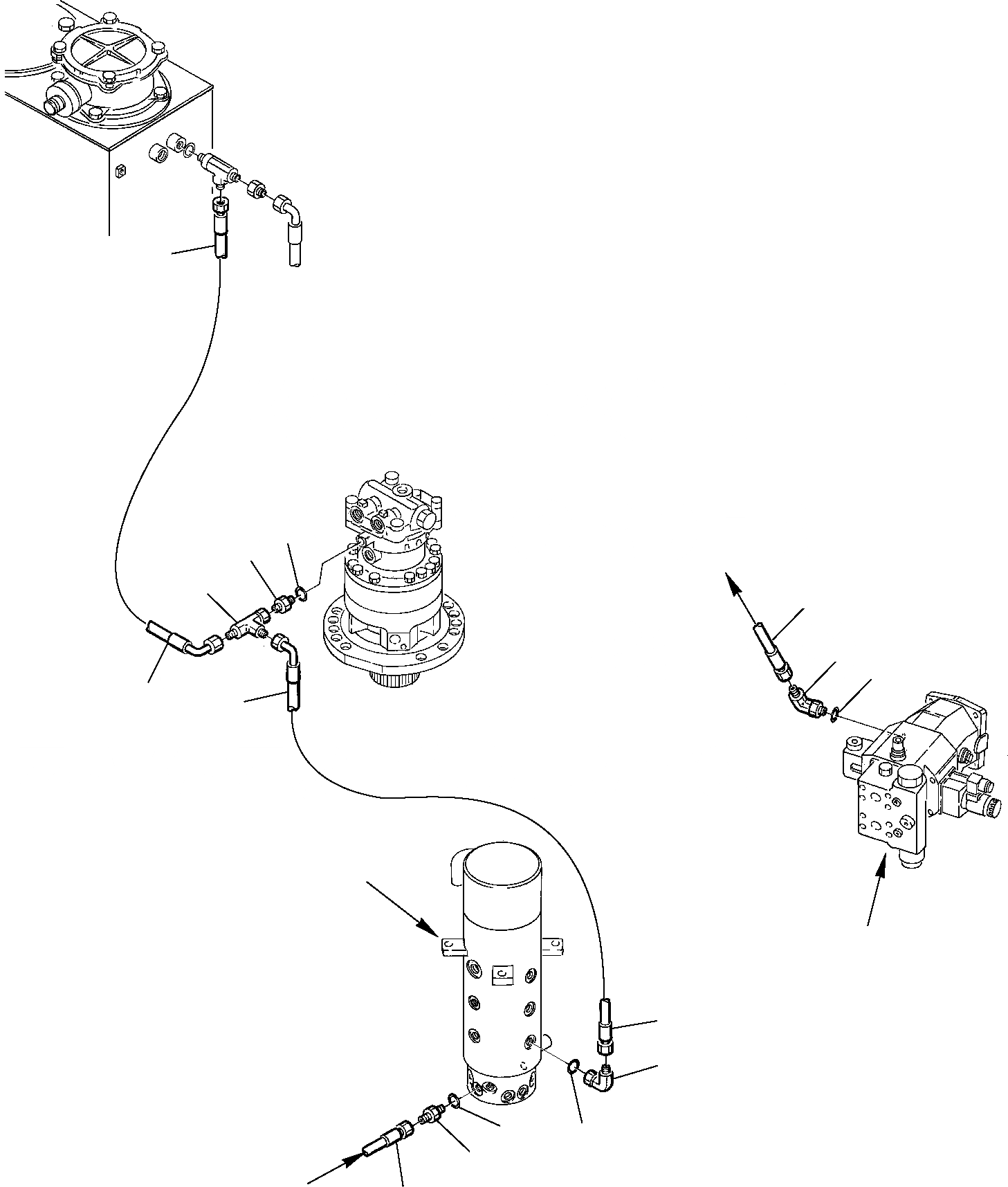 Схема запчастей Komatsu PW75R-2 - ГИДРОЛИНИЯ (ВОЗВРАТН. ЛИНИЯ) ХОДОВАЯ