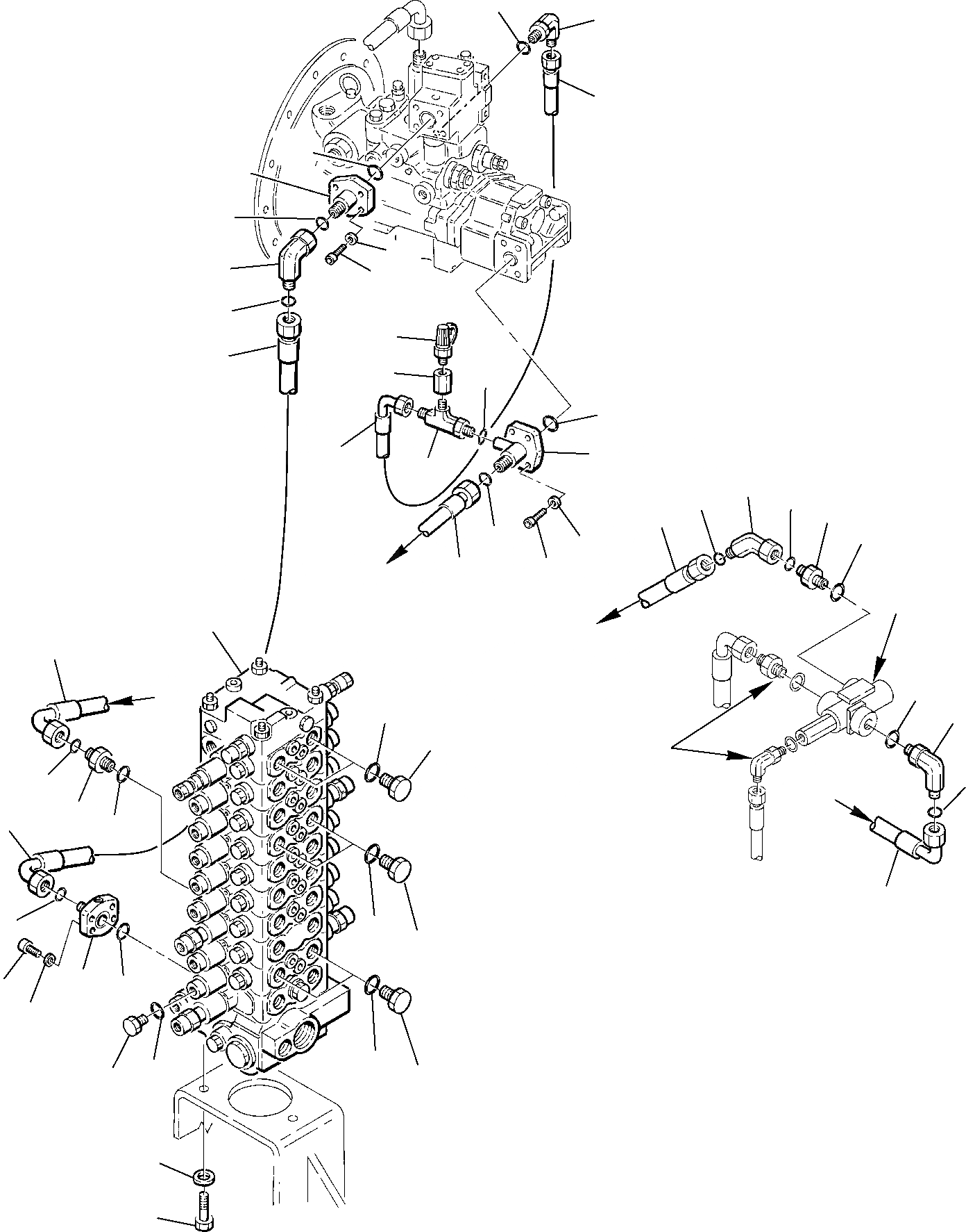 Схема запчастей Komatsu PW75R-2 - ГИДРОЛИНИЯ (ЛИНИЯ ПОДАЧИ) УПРАВЛ-Е РАБОЧИМ ОБОРУДОВАНИЕМ