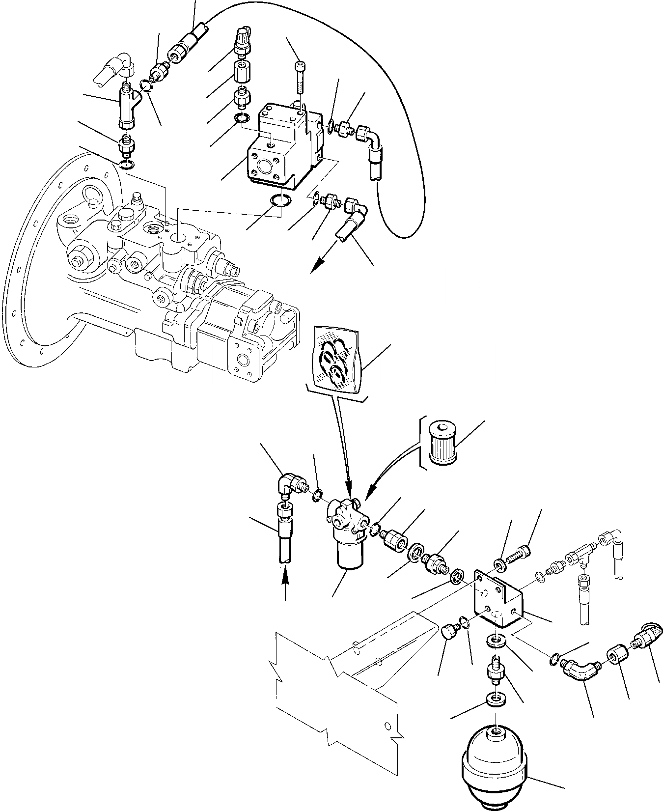 Схема запчастей Komatsu PW75R-2 - ГИДРОЛИНИЯ (PPC ТРУБЫ) (/) УПРАВЛ-Е РАБОЧИМ ОБОРУДОВАНИЕМ