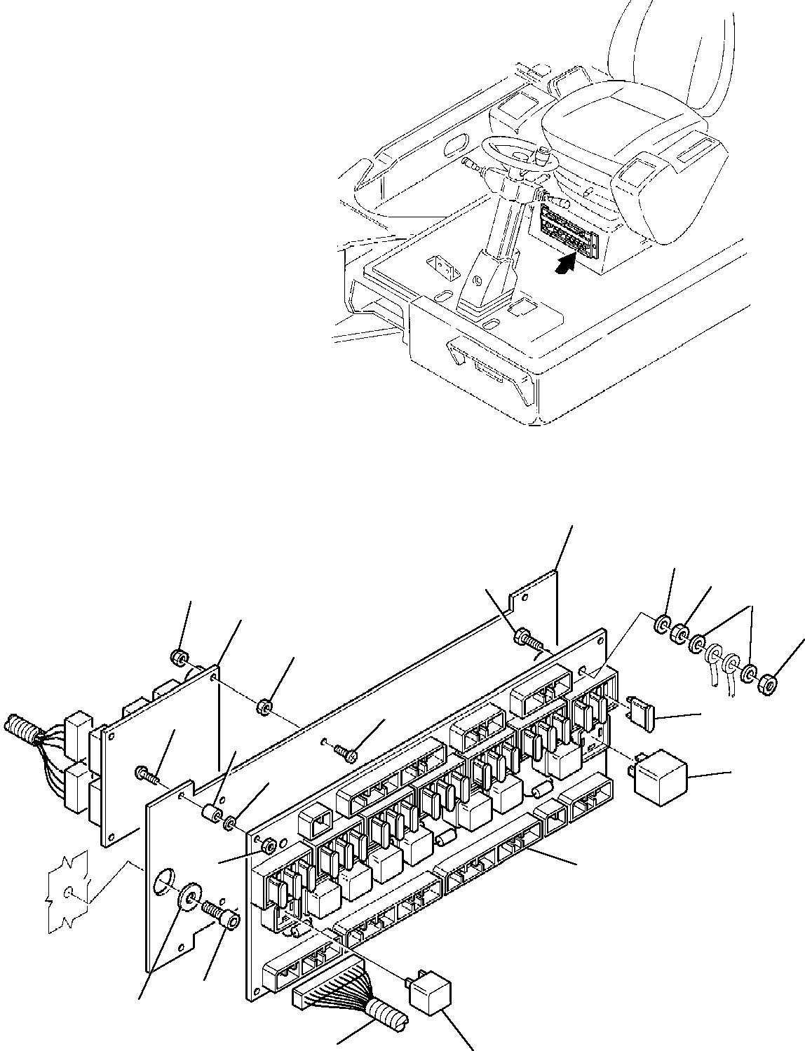 Схема запчастей Komatsu PW75R-2 - ЭЛЕКТРИКА (ПРЕДОХРАНИТЕЛЬ И ЛИНИЯ) КОМПОНЕНТЫ ДВИГАТЕЛЯ И ЭЛЕКТРИКА